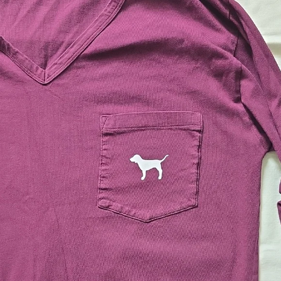 PINK Victoria's Secret Maroon V-Neck Sweater - Picture 7 of 7